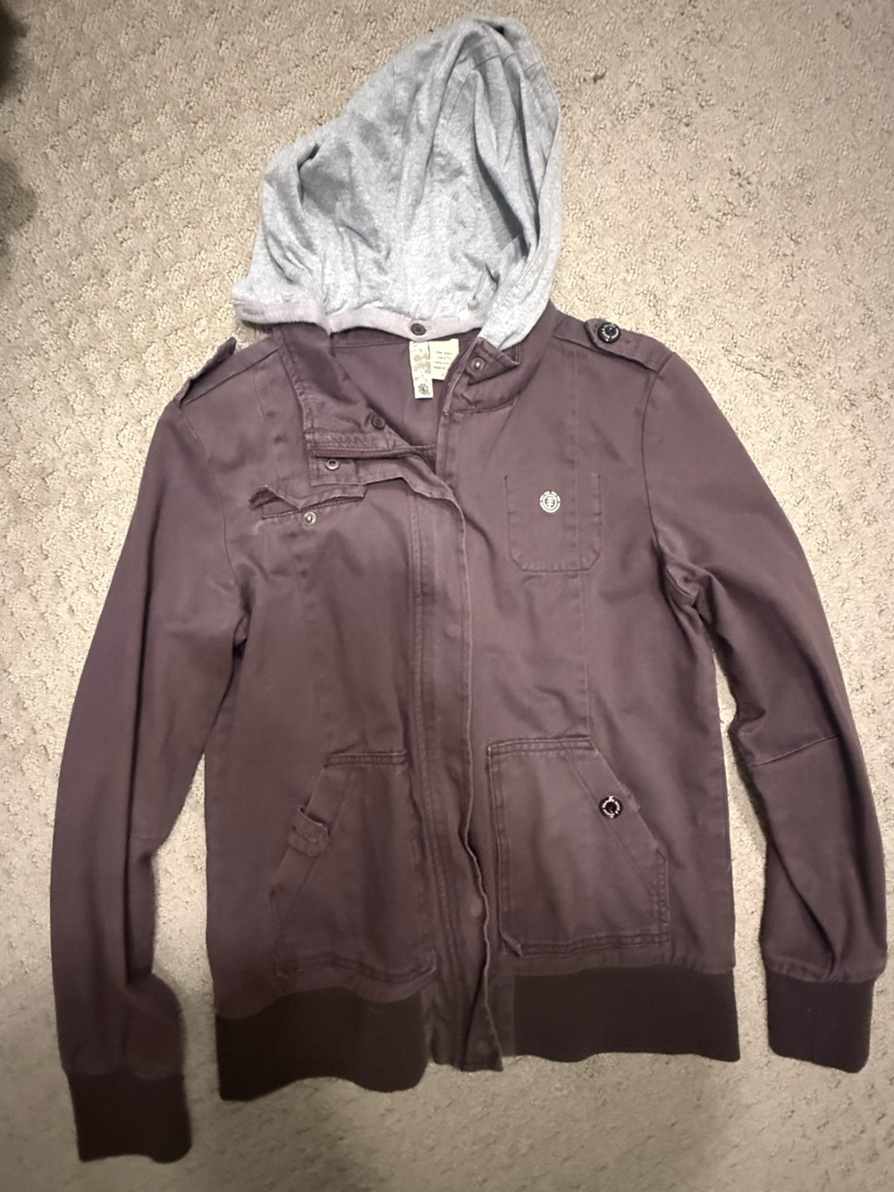 Element Women’s Dark Brown Hooded Bomber Jacket